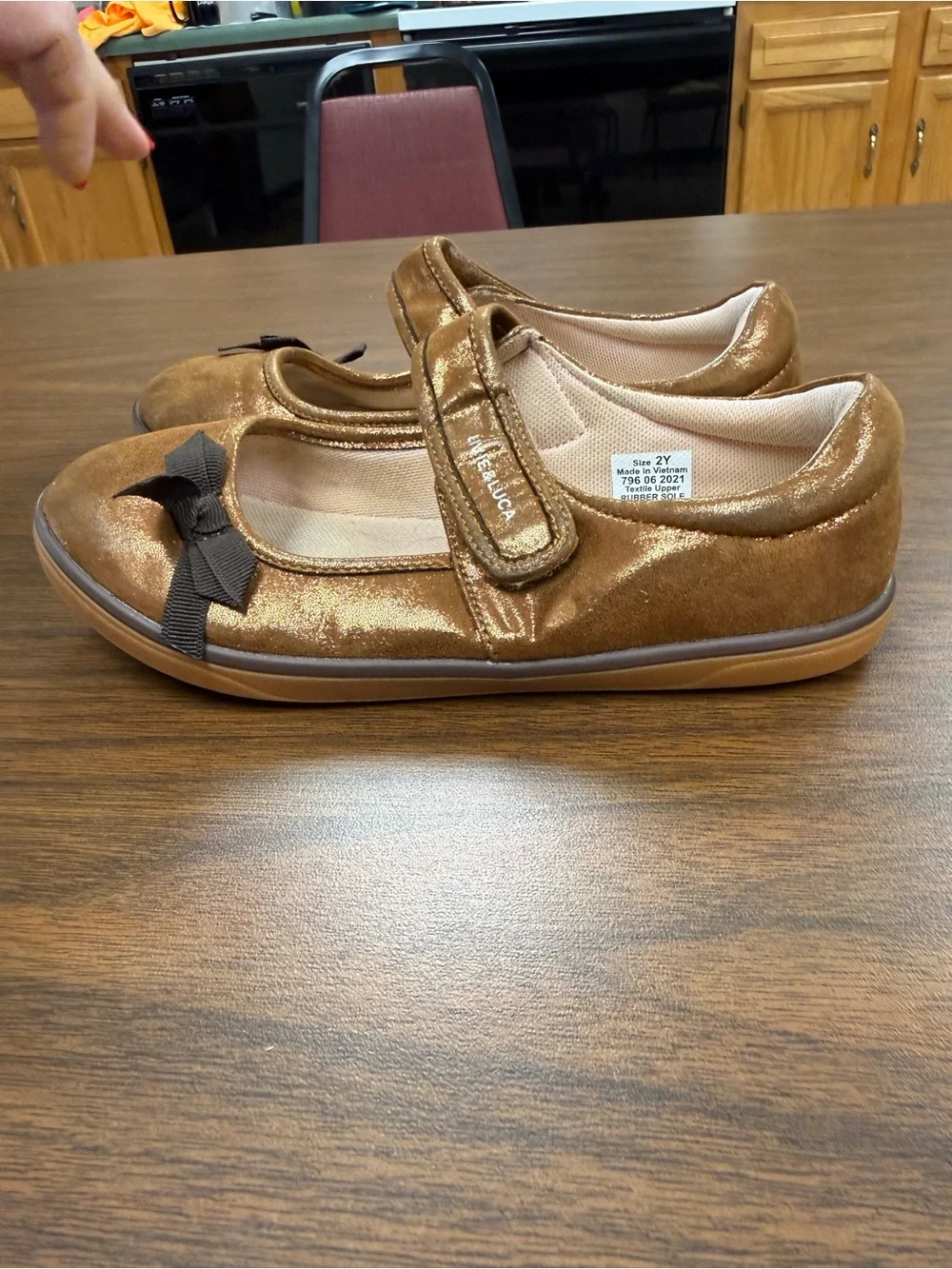 Livie & Luca Cinnamon Shimmer River Eco Mary Jane Shoes Size 2Y EUC